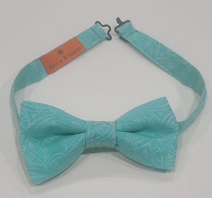 Teal; Overpass pattern bowtie in teal green