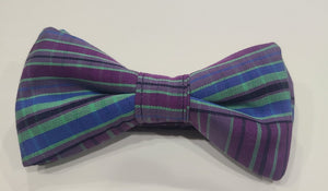 Purple/Blue/Teal;Royal Kente pattern bowtie