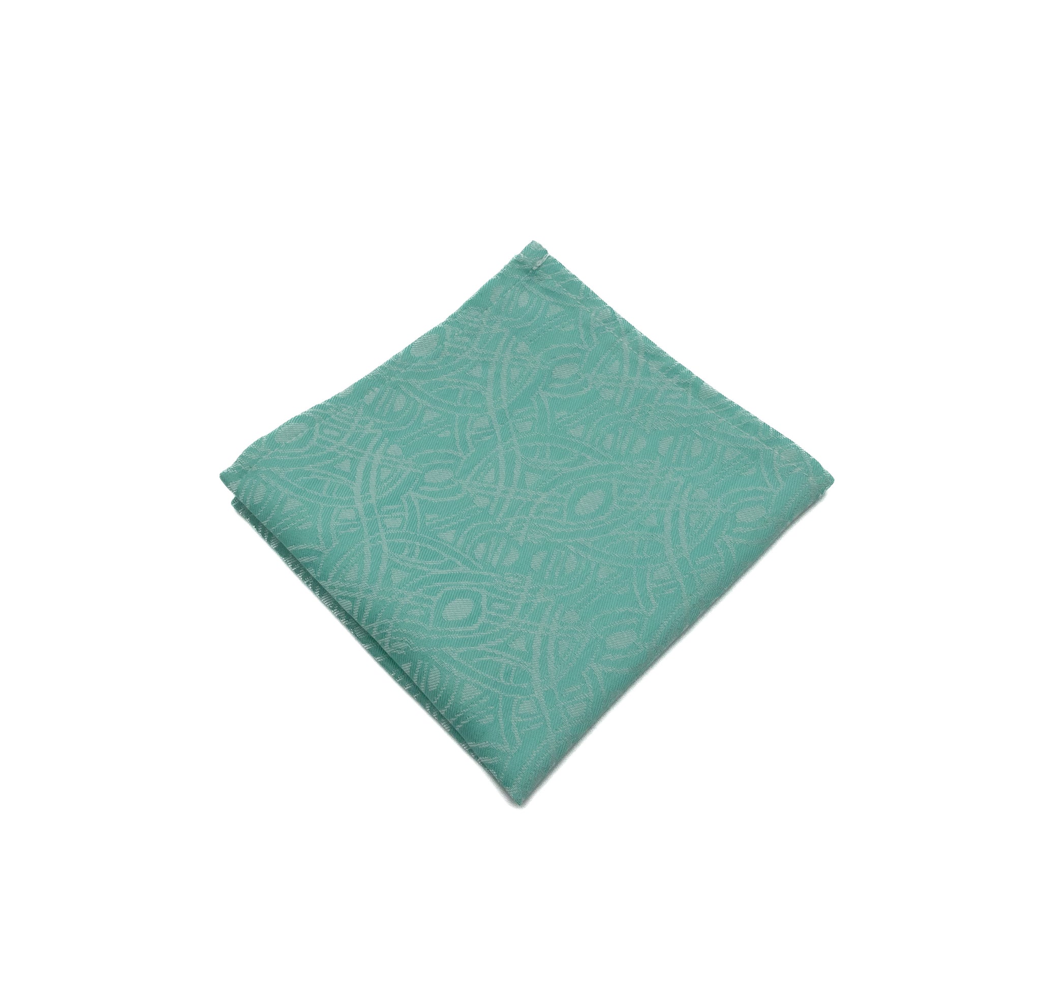 Teal; Overpass pattern pocket square in charcoal