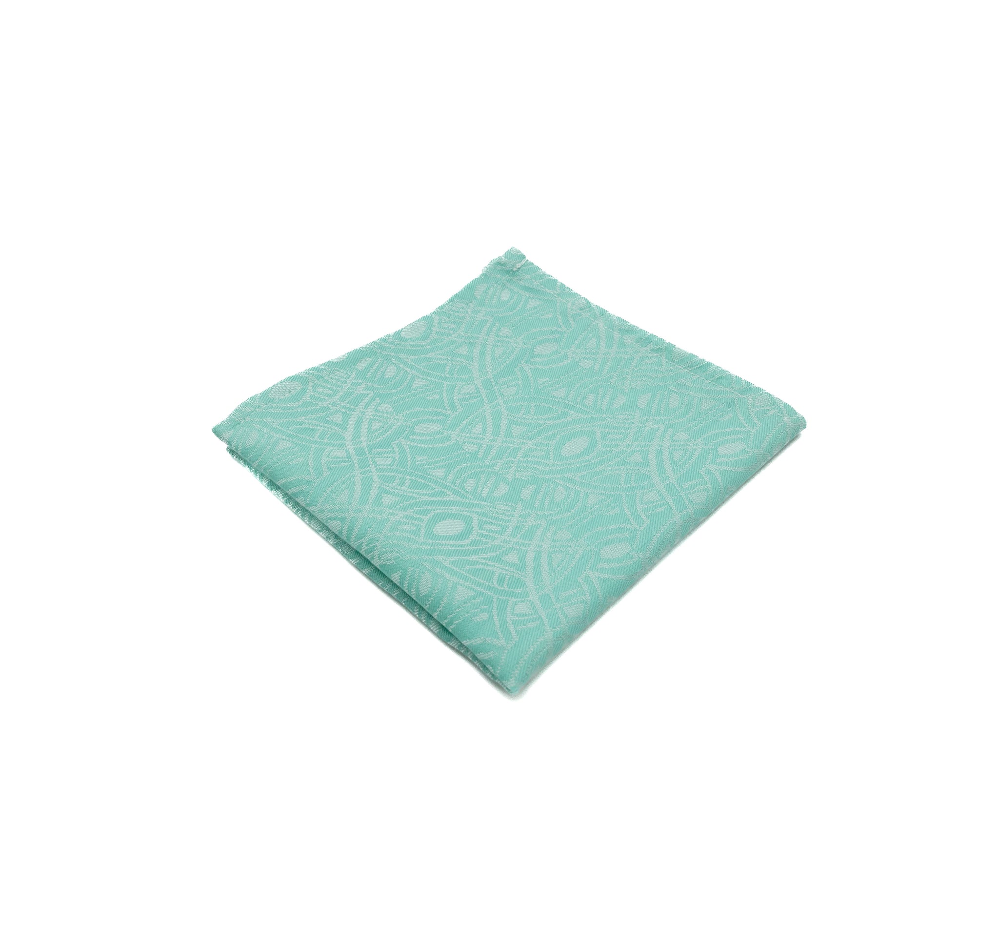 Teal; Overpass pattern pocket square in charcoal
